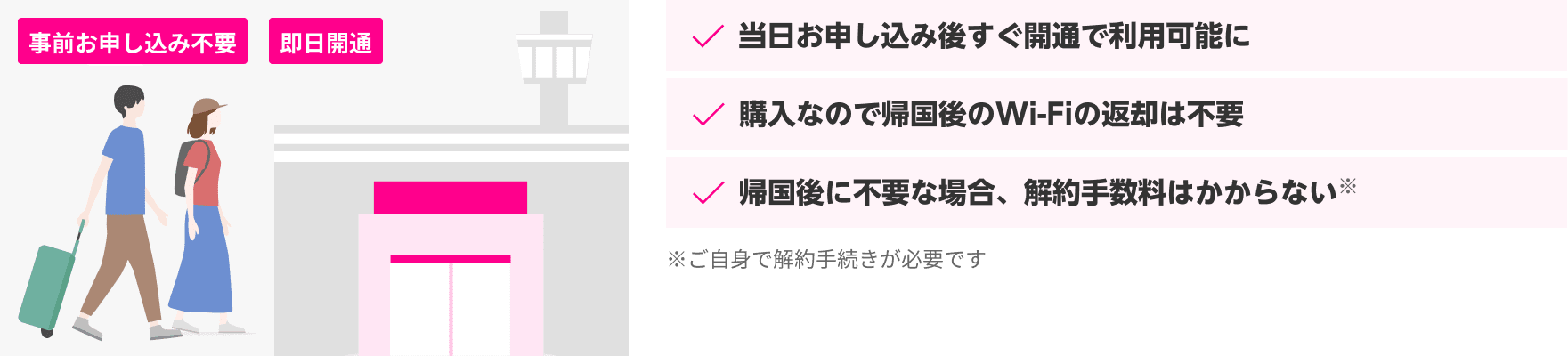 当日受付カウンター成田国際空港・中部国際空港にOPEN!